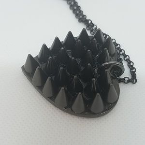 GASOLINE GLAMOUR Jewelry - Gun metal cone spike heart necklace small new GASOLINE GLAMOUR Jewelry - Gun metal cone spike heart necklace small new